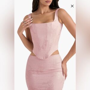 House of CB Rafa Satin Longline Corset Top